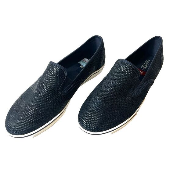 Lauren Ralph Lauren Womens Sz 10B Slip On Flats Casual Shoes Navy Blue Synthetic - Picture 3 of 11